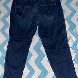 Seven7 Jeans Women's 16 High Rise Skinny Crop Dark Wash Blue Denim